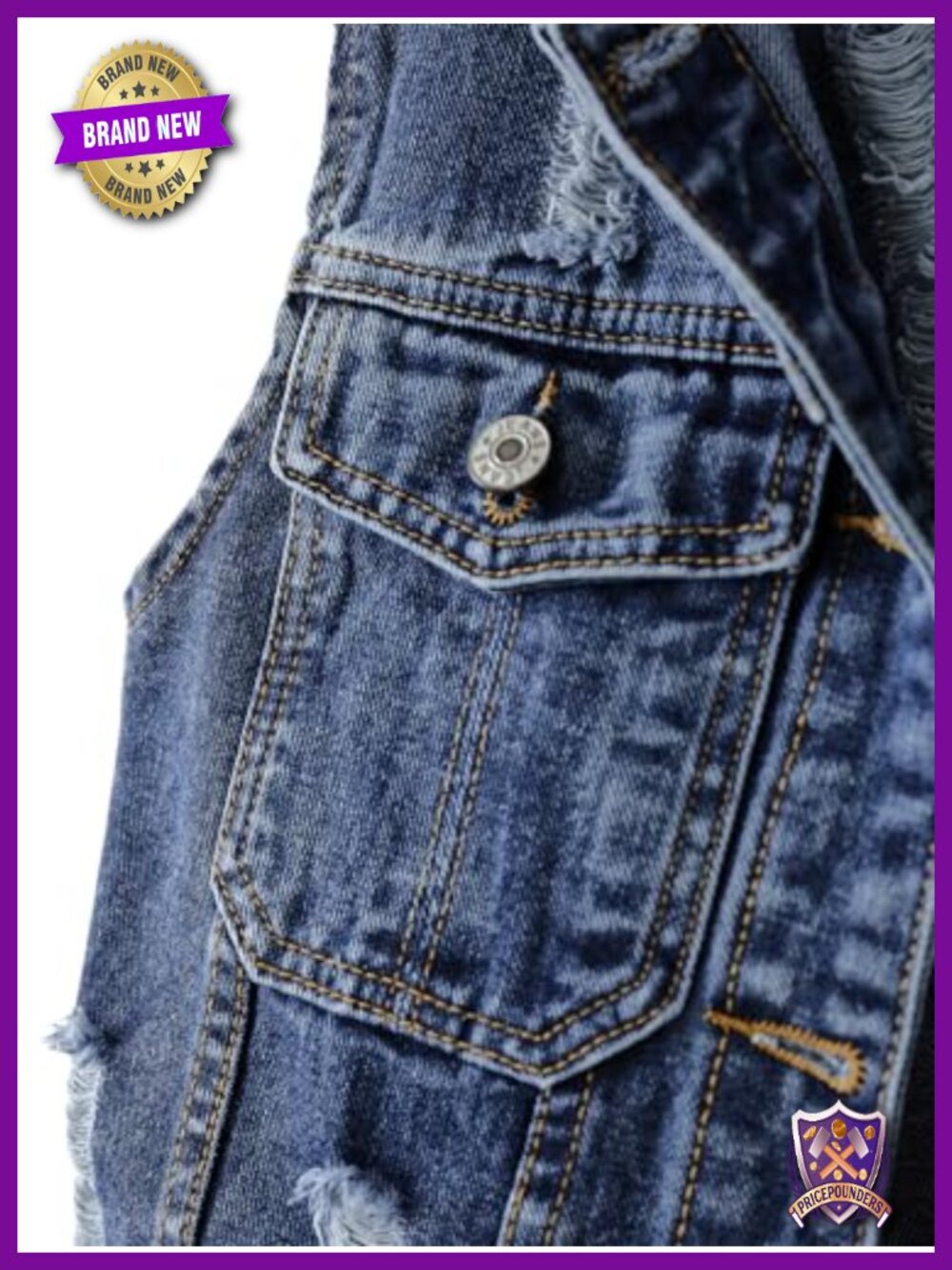 Denim Vest for Women Button Down Sleeveless Western Jean Vest Top - Picture 5 of 6